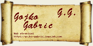 Gojko Gabrić vizit kartica